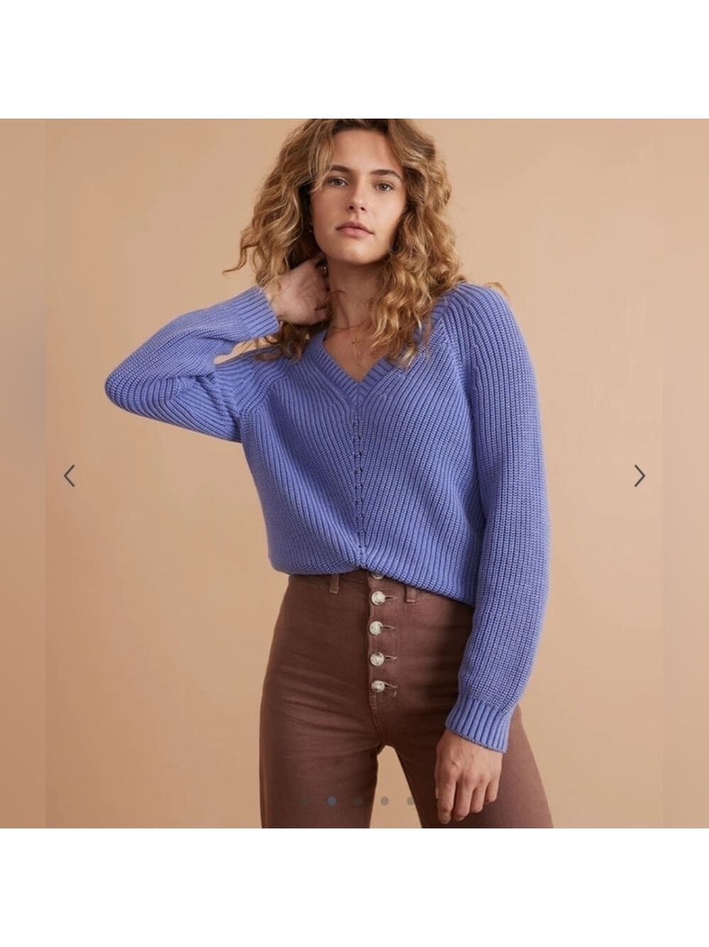 Marine Layer Ezra V Neck Sweater Marlin - Picture 2 of 8